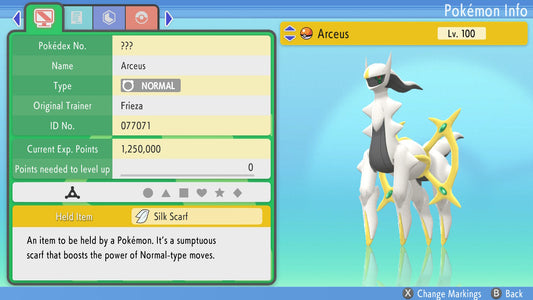 Pokemon Brilliant Diamond and Shining Pearl Arceus 6IV-EV Trained - Pokemon4Ever