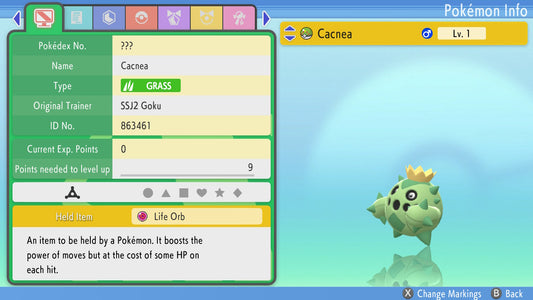 Pokemon Brilliant Diamond and Shining Pearl Cacnea 6IV-EV Trained - Pokemon4Ever