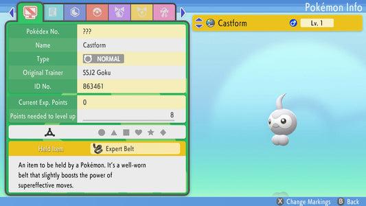 Pokemon Brilliant Diamond and Shining Pearl Castform 6IV-EV Trained - Pokemon4Ever