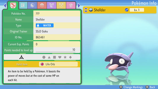 Pokemon Brilliant Diamond and Shining Pearl Shellder 6IV-EV Trained - Pokemon4Ever