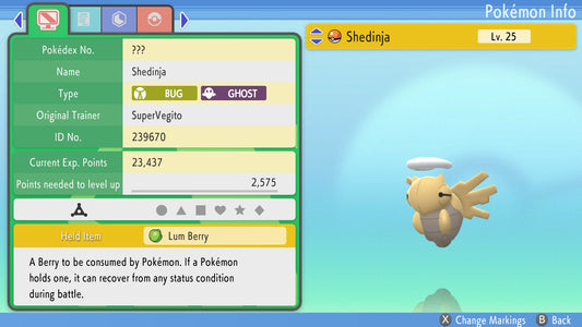 Pokemon Brilliant Diamond and Shining Pearl Shedinja 6IV-EV Trained - Pokemon4Ever