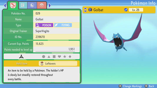 Pokemon Brilliant Diamond and Shining Pearl Golbat 6IV-EV Trained - Pokemon4Ever