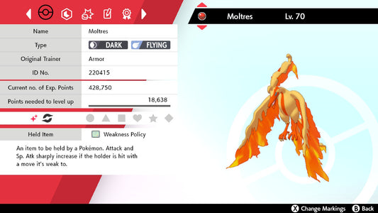 Pokemon Sword and Shield Ultra Shiny Galarian Moltres 6IV-EV Trained - Pokemon4Ever