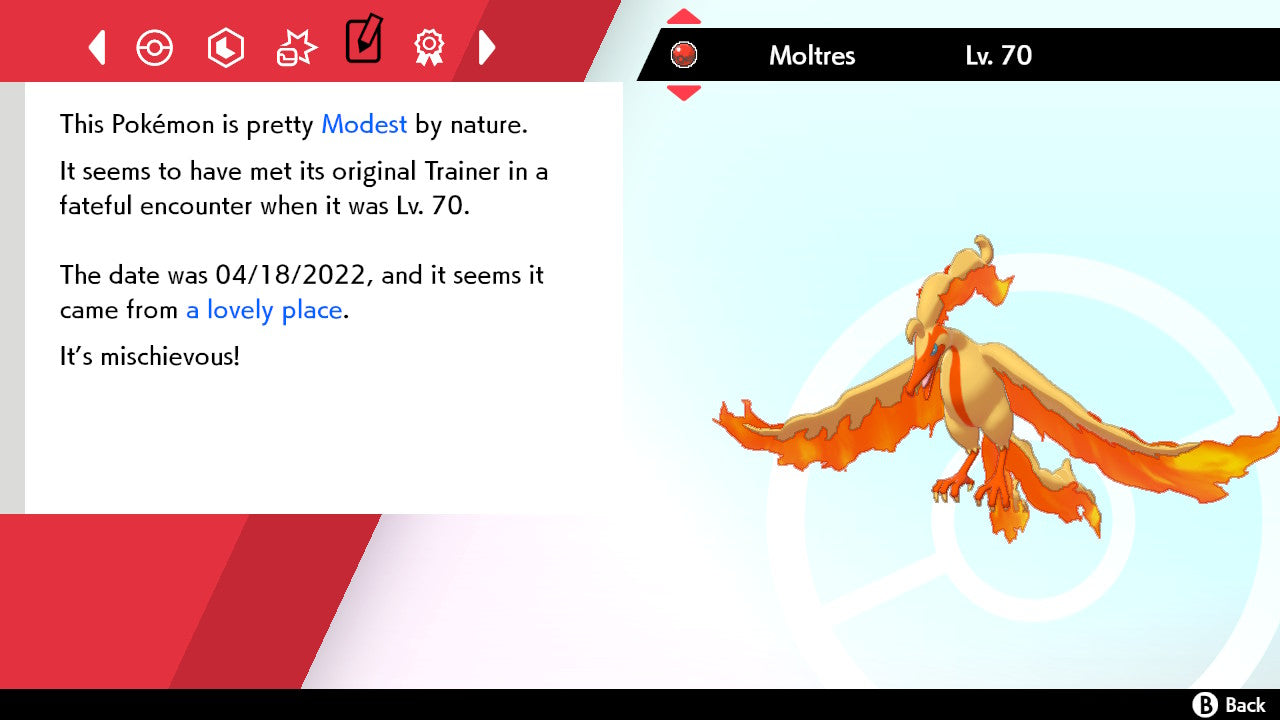 Pokemon Sword and Shield Ultra Shiny Galarian Moltres 6IV-EV Trained - Pokemon4Ever