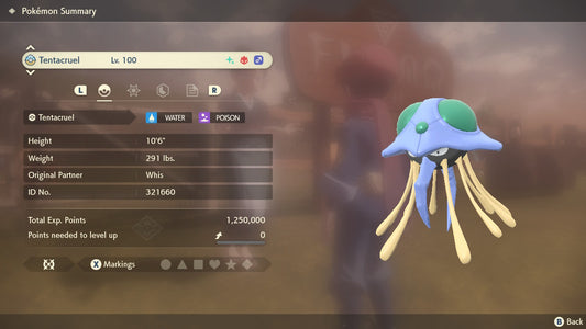 Pokemon Legends Arceus Shiny Alpha Tentacruel Max Effort Levels 6IV-EV Trained - Pokemon4Ever