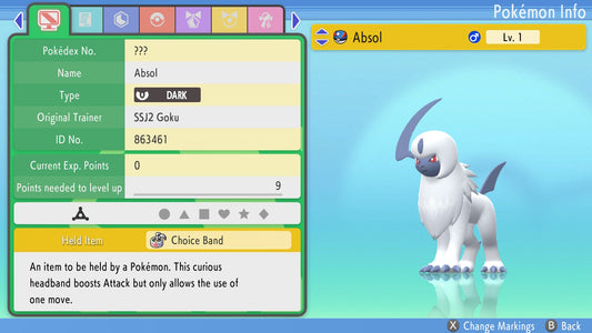 Pokemon Brilliant Diamond and Shining Pearl Hidden Ability Absol 6IV-EV Trained - Pokemon4Ever