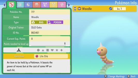 Pokemon Brilliant Diamond and Shining Pearl Weedle 6IV-EV Trained - Pokemon4Ever