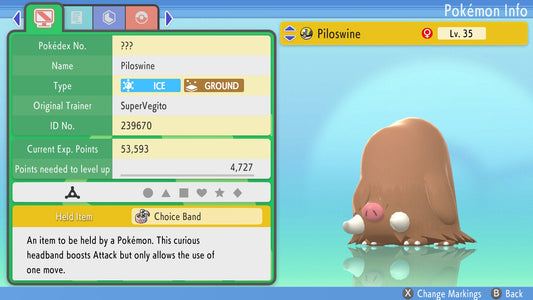 Pokemon Brilliant Diamond and Shining Pearl Piloswine 6IV-EV Trained - Pokemon4Ever