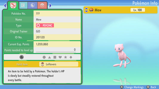 Pokemon Brilliant Diamond and Shining Pearl Mew 6IV-EV Trained - Pokemon4Ever