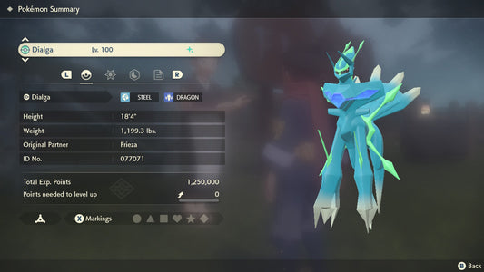 Pokemon Legends Arceus Shiny Dialga Origin Form Max Effort Levels 6IV-EV Trained - Pokemon4Ever