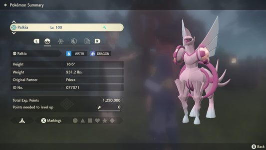 Pokemon Legends Arceus Shiny Palkia Origin Form Max Effort Levels 6IV-EV Trained - Pokemon4Ever