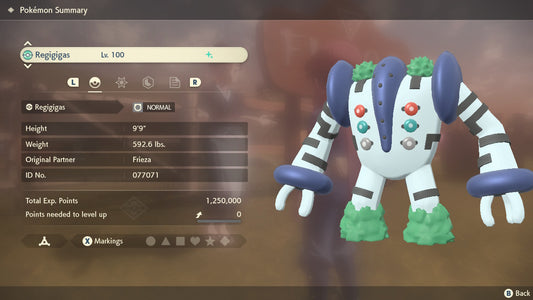 Pokemon Legends Arceus Shiny Regigigas Max Effort Levels 6IV-EV Trained - Pokemon4Ever