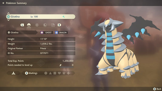 Pokemon Legends Arceus Shiny Giratina Max Effort Levels 6IV-EV Trained - Pokemon4Ever