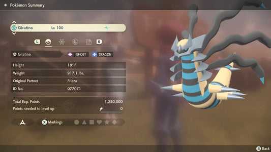Pokemon Legends Arceus Shiny Giratina Origin Form Max Effort Levels 6IV-EV Trained - Pokemon4Ever