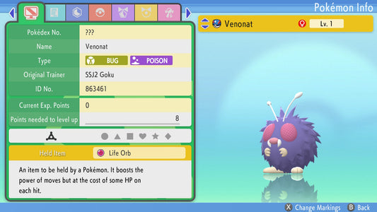 Pokemon Brilliant Diamond and Shining Pearl Venonat 6IV-EV Trained - Pokemon4Ever