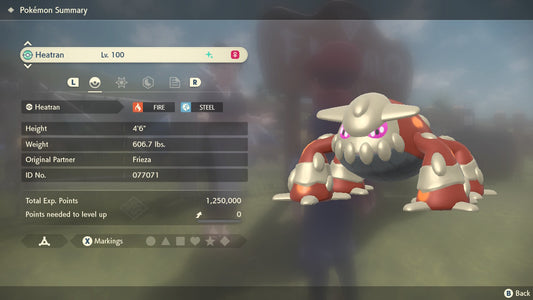 Pokemon Legends Arceus Shiny Heatran Max Effort Levels 6IV-EV Trained - Pokemon4Ever