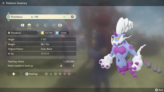 Pokemon Legends: Arceus Shiny Thundurus-Therian Max Effort Levels 6IV-EV Trained - Pokemon4Ever