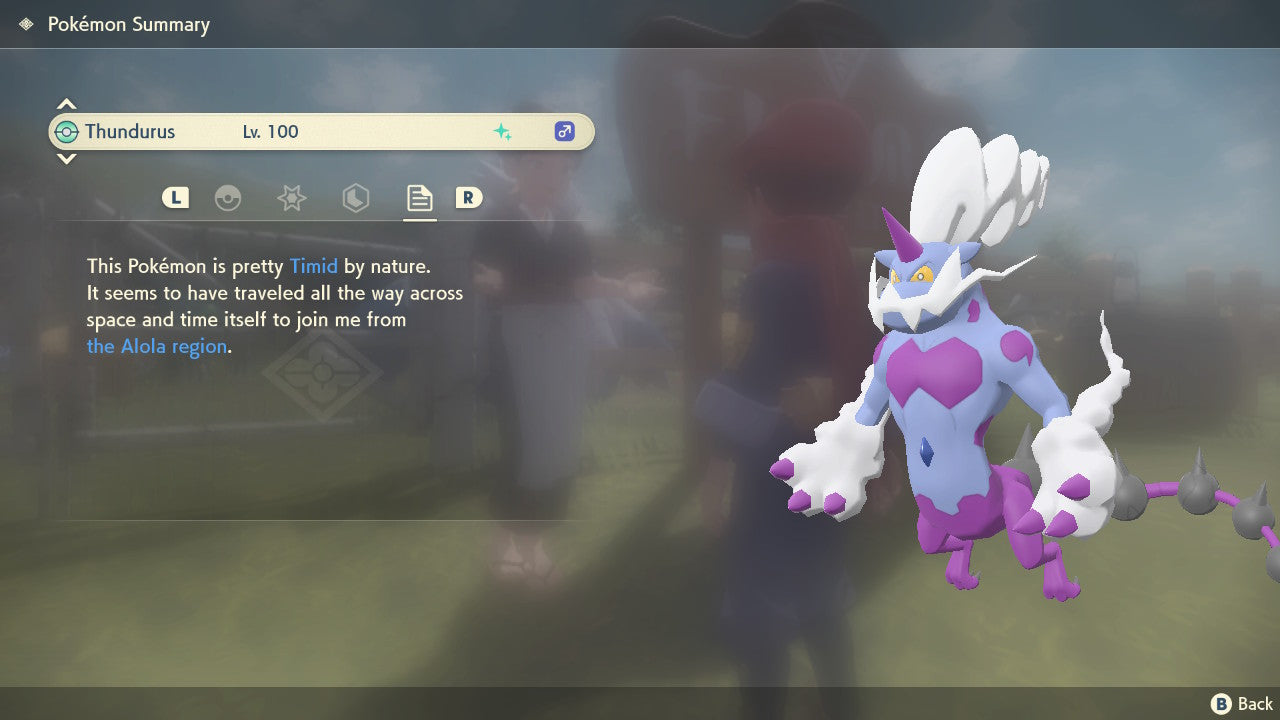 Pokemon Legends: Arceus Shiny Thundurus-Therian Max Effort Levels 6IV-EV Trained - Pokemon4Ever