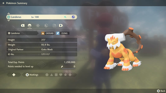 Pokemon Legends Arceus Shiny Landorus-Therian Max Effort Levels 6IV-EV Trained - Pokemon4Ever