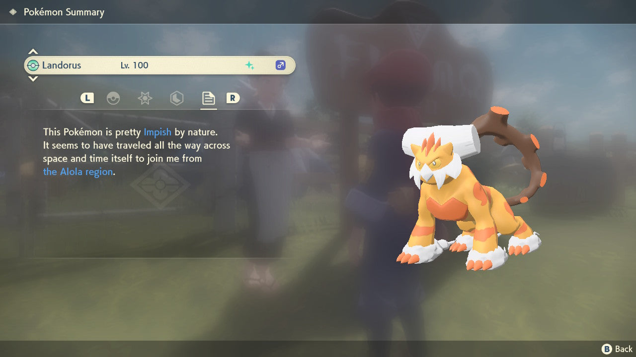 Pokemon Legends Arceus Shiny Landorus-Therian Max Effort Levels 6IV-EV Trained - Pokemon4Ever