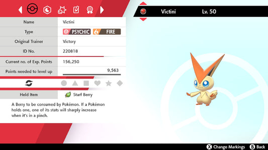 Pokemon Sword and Shield World Championship 2022 Victini 6IV-EV Trained - Pokemon4Ever