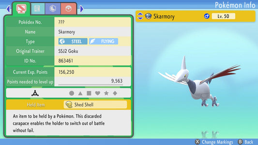 Pokemon Brilliant Diamond and Shining Pearl Skarmory 6IV-EV Trained - Pokemon4Ever