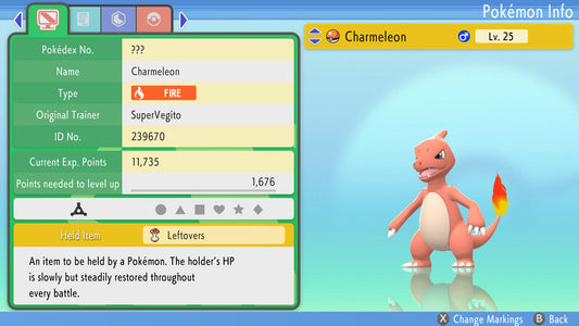 Pokemon Brilliant Diamond and Shining Pearl Charmeleon 6IV-EV Trained - Pokemon4Ever