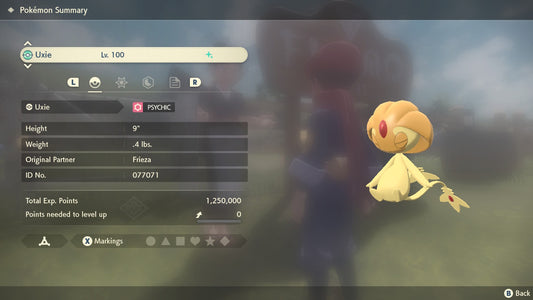 Pokemon Legends: Arceus Shiny Uxie Max Effort Levels 6IV-EV Trained - Pokemon4Ever