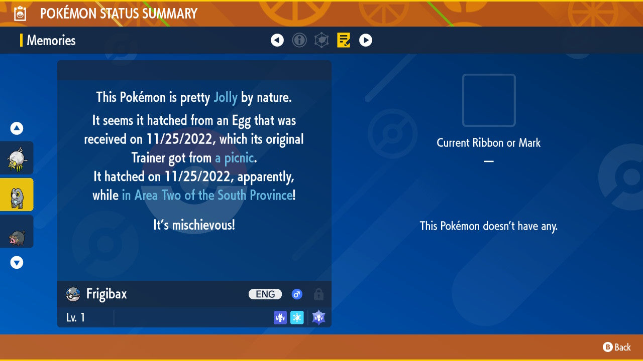 Pokemon Scarlet and Violet Frigibax 6IV-EV Trained - Pokemon4Ever