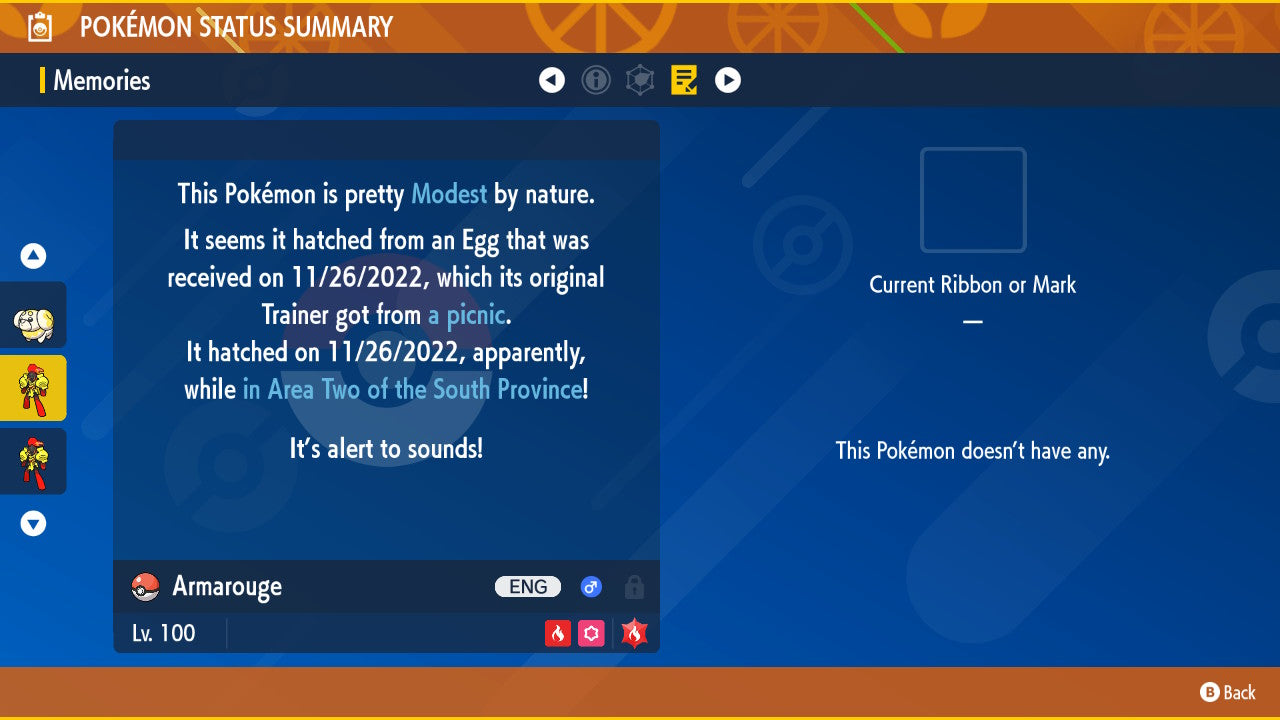 Pokemon Scarlet and Violet Armarouge 6IV-EV Trained - Pokemon4Ever