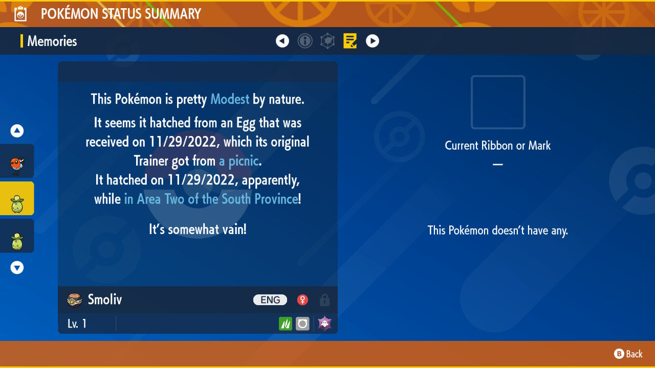 Pokemon Scarlet and Violet Smoliv 6IV-EV Trained - Pokemon4Ever