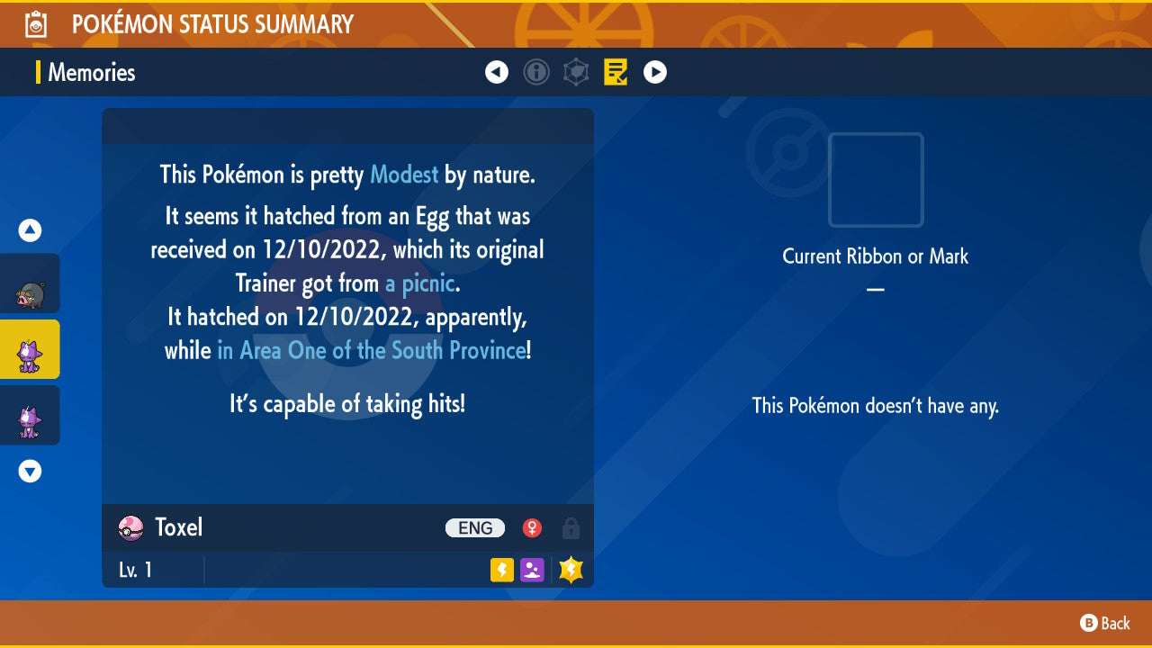 Pokemon Scarlet and Violet Toxel 6IV-EV Trained - Pokemon4Ever