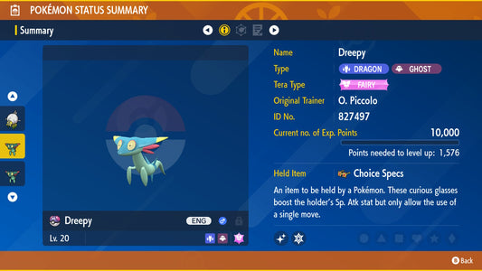 Pokemon Scarlet and Violet Marked Shiny Dreepy 6IV-EV Trained - Pokemon4Ever