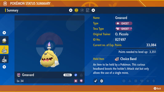 Pokemon Scarlet and Violet Marked Shiny Greavard 6IV-EV Trained - Pokemon4Ever