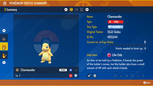 Pokemon Scarlet and Violet Marked Shiny Charmander 6IV-EV Trained - Pokemon4Ever