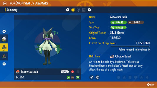 Pokemon Scarlet and Violet Marked Shiny Meowscarada 6IV-EV Trained - Pokemon4Ever