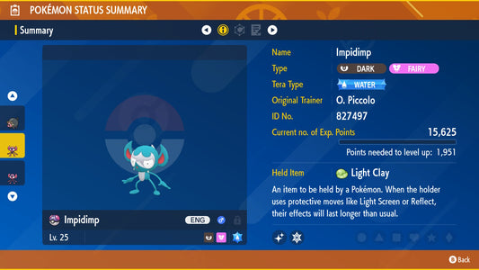 Pokemon Scarlet and Violet Marked Shiny Impidimp 6IV-EV Trained - Pokemon4Ever