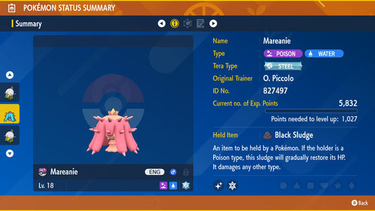 Pokemon Scarlet and Violet Marked Shiny Mareanie 6IV-EV Trained - Pokemon4Ever