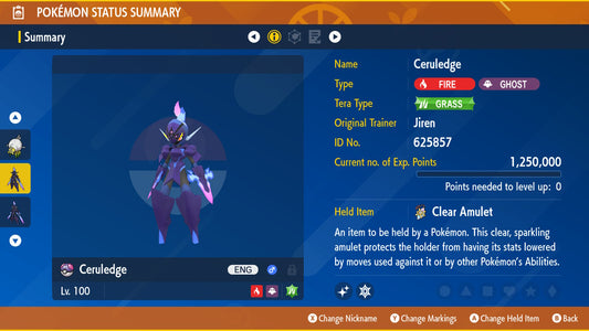 Pokemon Scarlet and Violet Marked Shiny Ceruledge 6IV-EV Trained - Pokemon4Ever