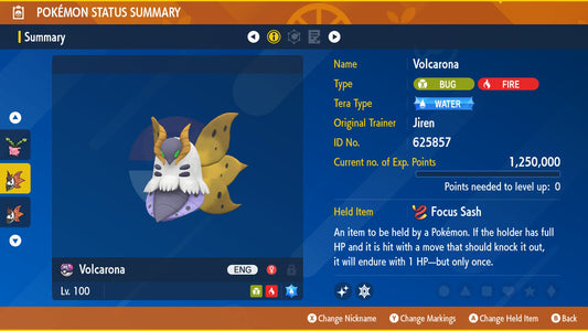 Pokemon Scarlet and Violet Marked Shiny Volcarona 6IV-EV Trained - Pokemon4Ever