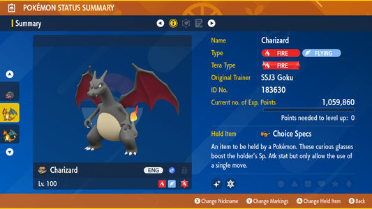 Pokemon Scarlet and Violet Marked Shiny Charizard 6IV-EV Trained - Pokemon4Ever