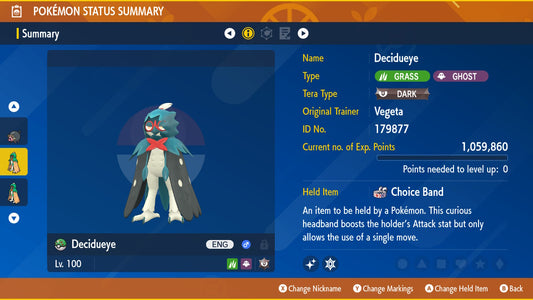Pokemon Scarlet and Violet Marked Shiny Decidueye 6IV-EV Trained - Pokemon4Ever