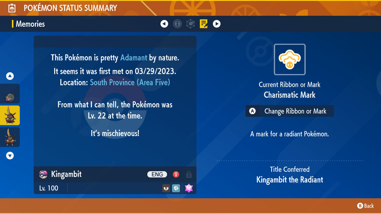 Pokemon Scarlet and Violet Marked Shiny Kingambit 6IV-EV Trained - Pokemon4Ever