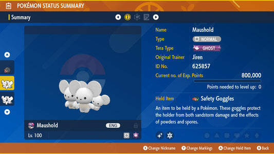 Pokemon Scarlet and Violet Marked Shiny Maushold 6IV-EV Trained - Pokemon4Ever