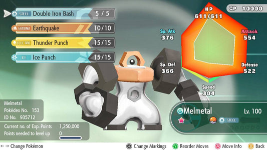 Pokemon Let's Go Shiny Melmetal 6IV-AV Trained - Pokemon4Ever