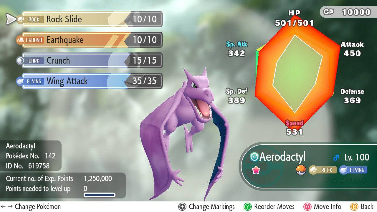 Pokemon Let's Go Shiny Aerodactyl 6IV-AV Trained - Pokemon4Ever