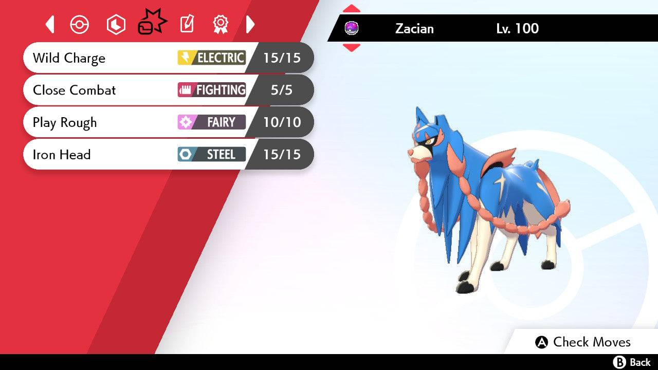 Pokemon Sword and Shield Zacian 6IV-EV Trained - Pokemon4Ever