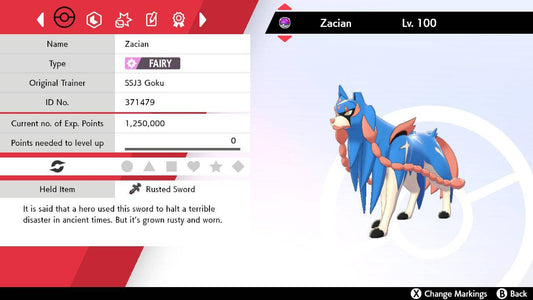 Pokemon Sword and Shield Zacian 6IV-EV Trained - Pokemon4Ever