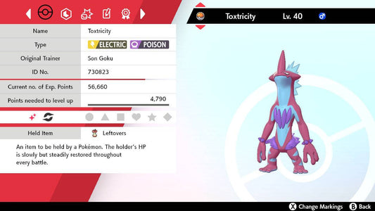 Pokemon Sword and Shield Shiny Toxtricity Low Key 6IV-EV Trained - Pokemon4Ever