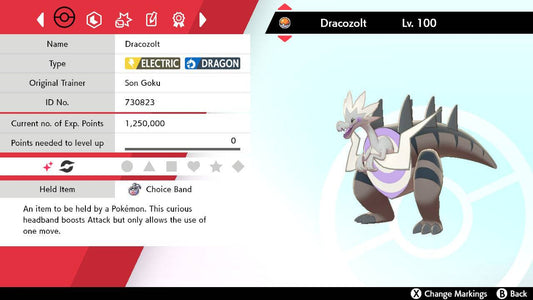 Pokemon Sword and Shield Shiny Dracozolt 6IV-EV Trained - Pokemon4Ever
